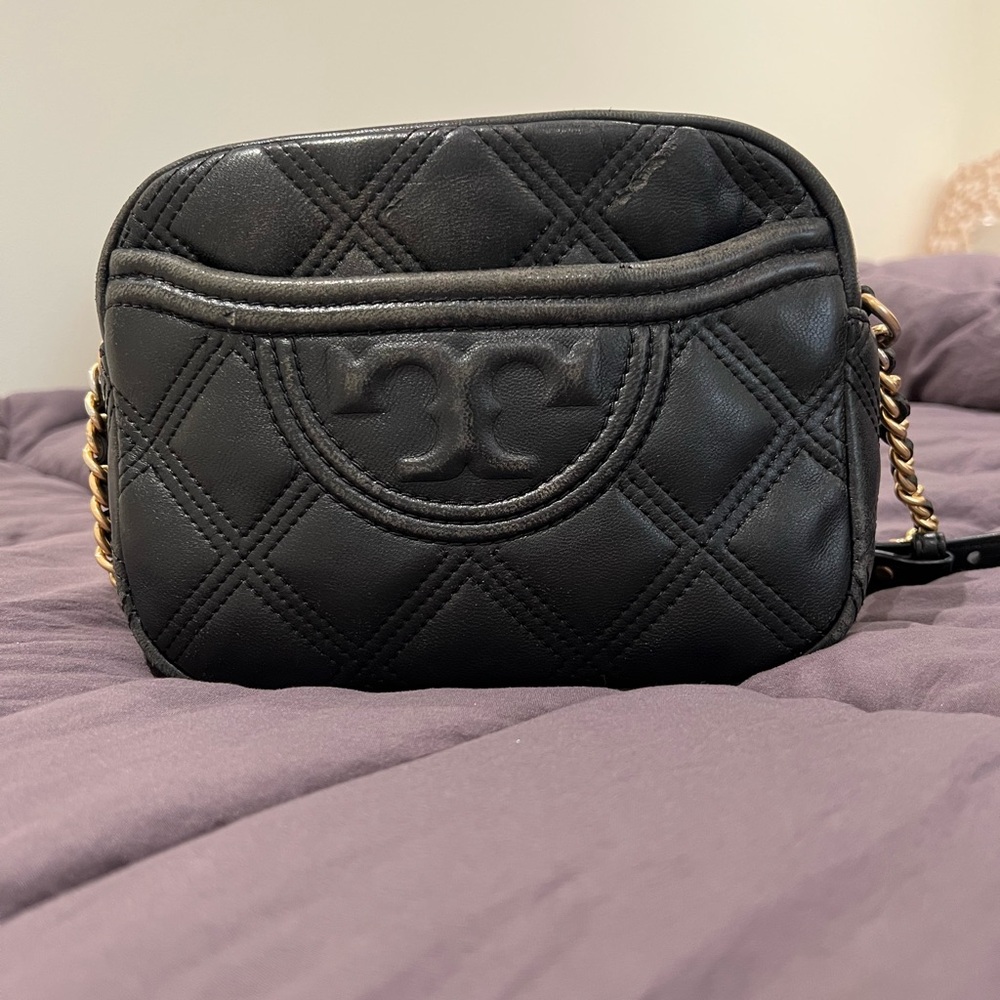 Tory Burch Black Quilted Crossbody Bag